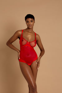 Fran Body Suit in London Red